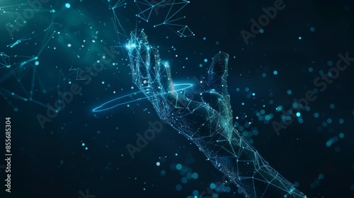 Network robot hand. Illustration generated by ai