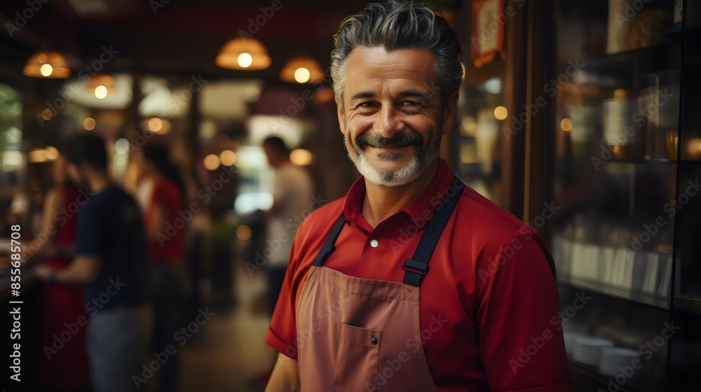 Taste the Difference – Friendly Waiter Ready to Welcome You at Our Café Taste the Difference – Friendly Waiter Ready to Welcome You at Our Café