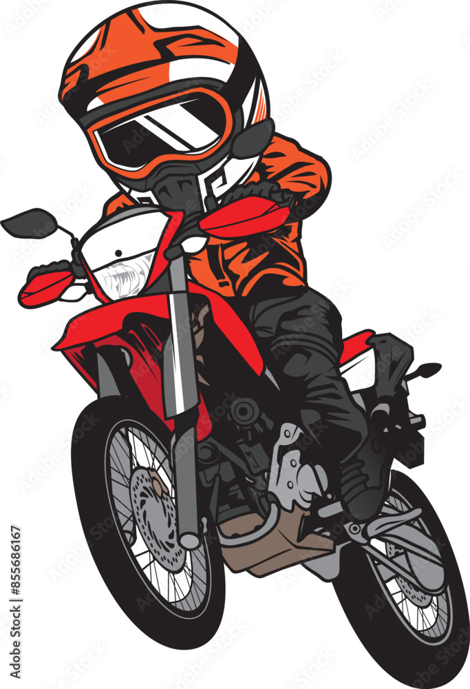 Biker speeding motorcycle racer cartoon vector Biker speeding motorcycle racer cartoon vector