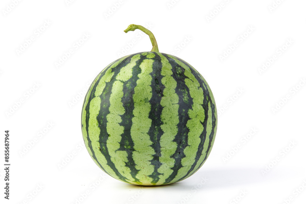 a watermelon half isolated on white background. a watermelon half isolated on white background.