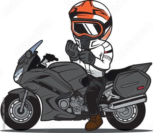 Motorcycle Rider cartoon vector