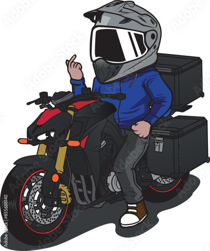 Motorcycle Rider cartoon vector