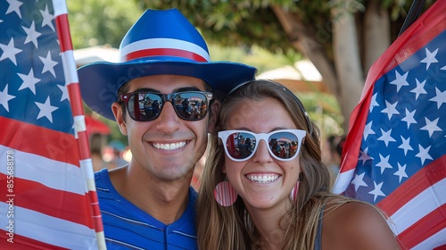 Festive Photo Booth with Patriotic Props