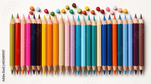 color pencils isolated on white background