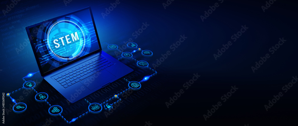 Science, technology, engineering and math. STEM concept. Business, Technology, Internet and network concept. 3d illustration