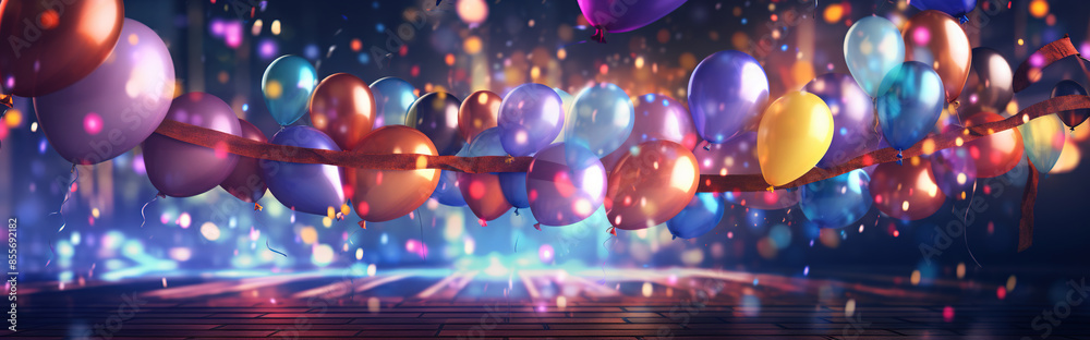 Party Background Colored Confetti Balloons Party Background Colored Confetti Balloons