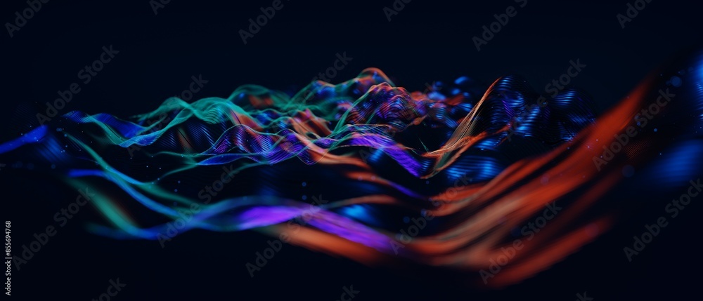 Fototapeta premium Abstract futuristic - technology with polygonal shapes on dark blue background. Design digital technology concept. 3d illustration.