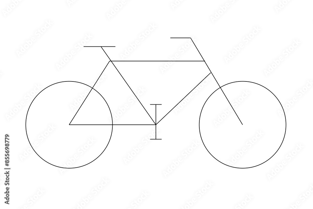 Bicycle Illustration | Geometric Line Drawing of a Bicycle| 2D Icon Bicycle Illustration | Geometric Line Drawing of a Bicycle| 2D Icon