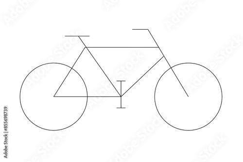 Bicycle Illustration | Geometric Line Drawing of a Bicycle| 2D Icon