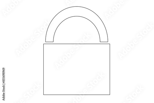 Simple Padlock Icon (2D Shape)