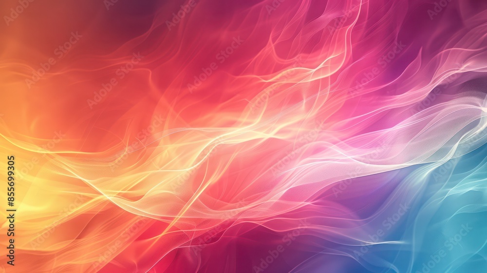 A colorful, abstract painting of flames with a blue and red background A colorful, abstract painting of flames with a blue and red background