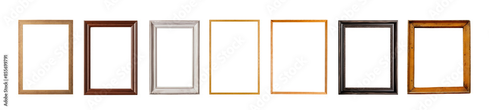 Picture frame png element set on transparent background Picture frame png element set on transparent background