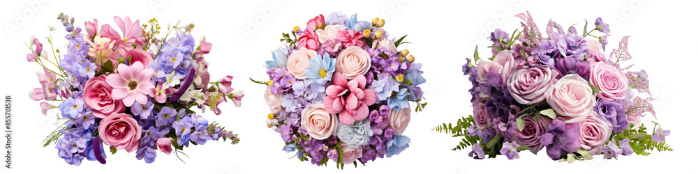 Bouquet flower png element set on transparent background Bouquet flower png element set on transparent background