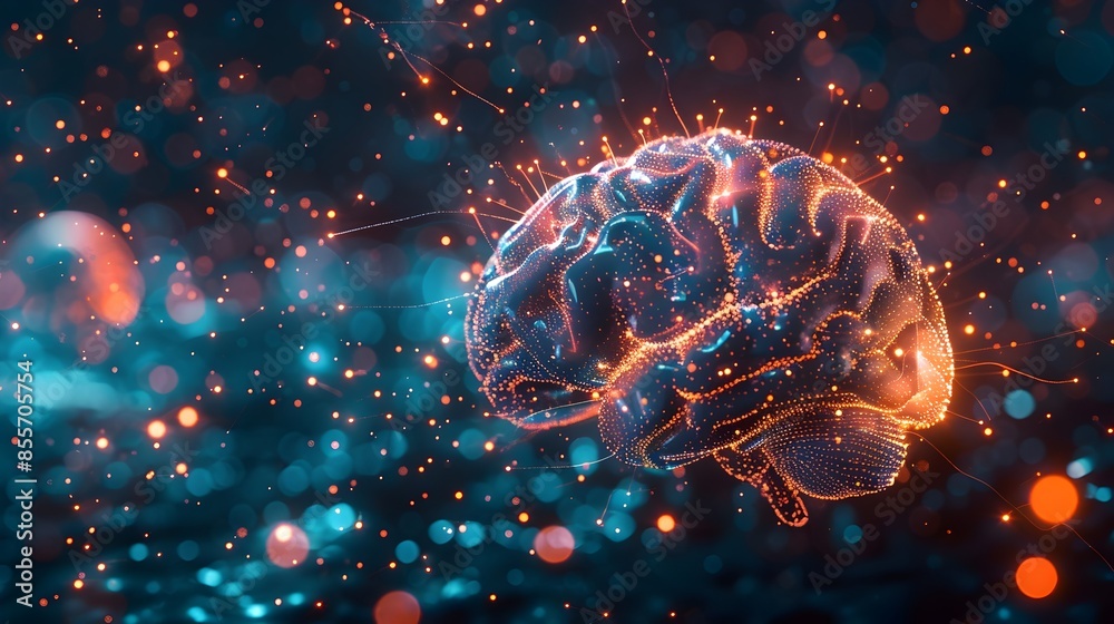 Vibrant Neural Network Representing Dynamic Brain Activity in Abstract Style Vibrant Neural Network Representing Dynamic Brain Activity in Abstract Style