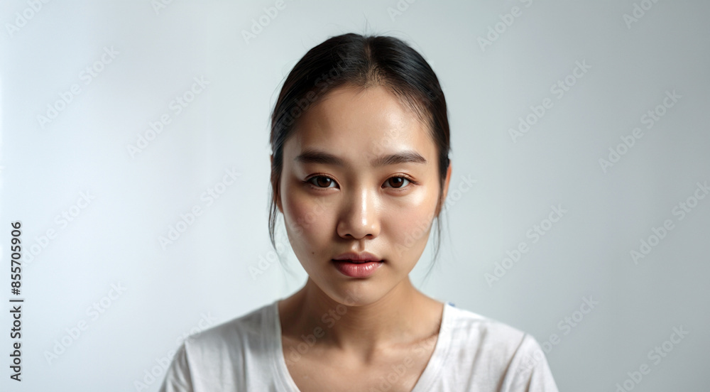 portrait of a Asian woman. with white background portrait of a Asian woman. with white background