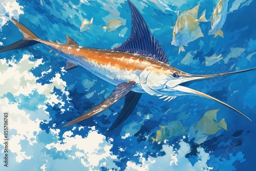 blue marlin fish in the sea