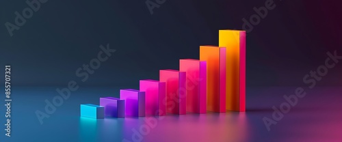 Simple side-view bar graph with bold and vivid colors.