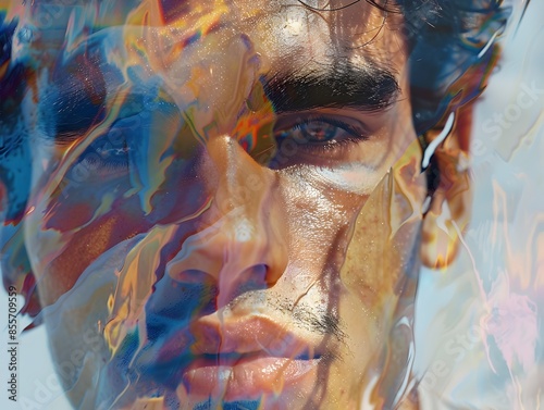 Captivating Portrait of an Exploring the Fusion of Multimedia Art Disciplines photo