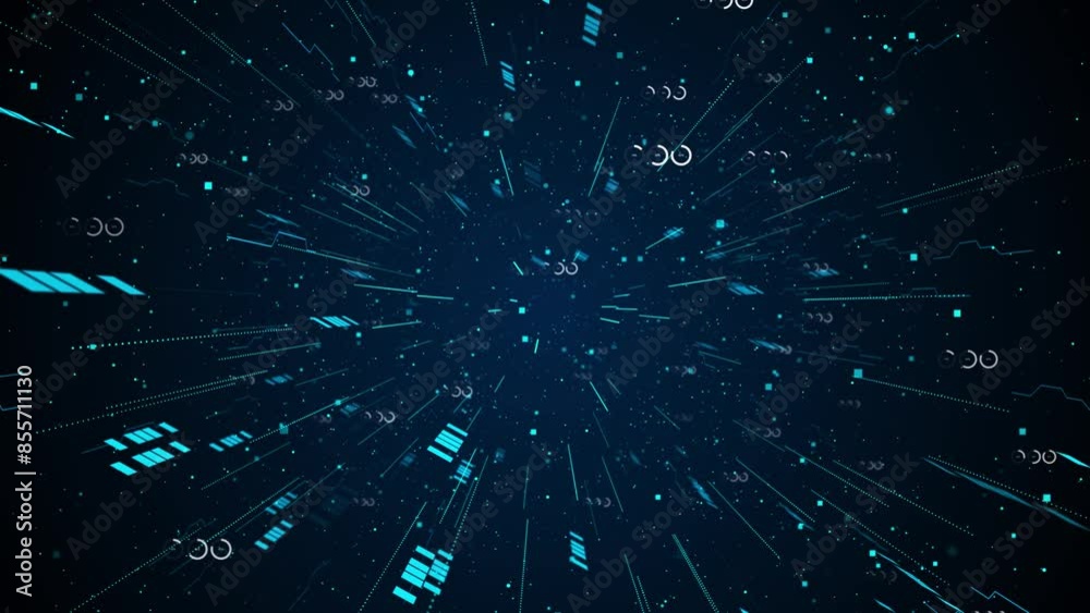 Deep wavy Cyber funnel futuristic speed tunnel. Sci-fi. Matrix technology Abstract 3D wireframe portal connections lines Data flow Network, Virtual Reality tunnel data network Artificial intelligence.