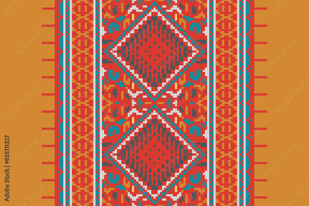 Carpet pattern Persian. Geometric ethnic oriental seamless pattern traditional Design for background. african pattern. rug , tile , wallpaper , Vector illustration. American
