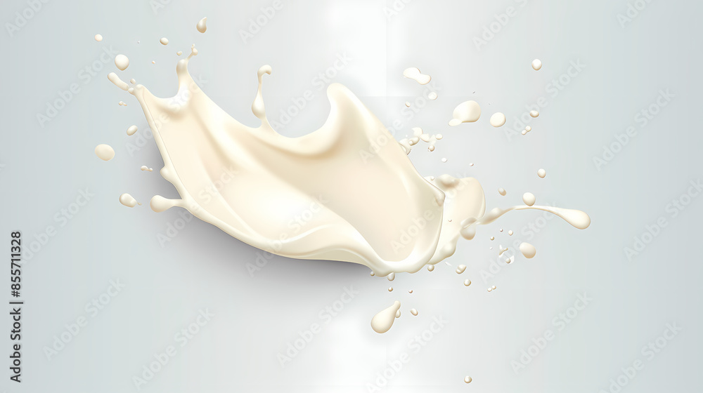 Milk splash 3d realistic icon set vector image Milk splash 3d realistic icon set vector image