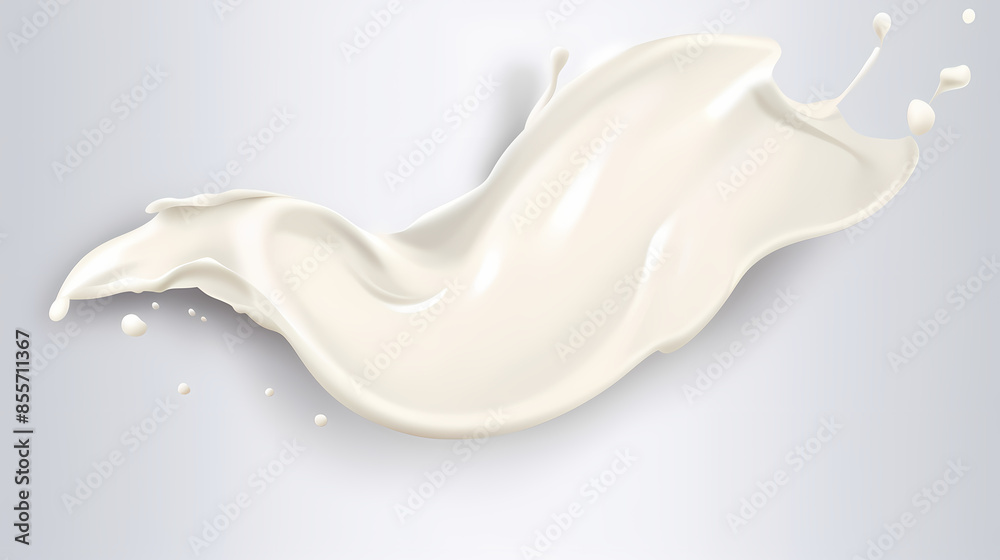 Milk splash 3d realistic icon set vector image Milk splash 3d realistic icon set vector image