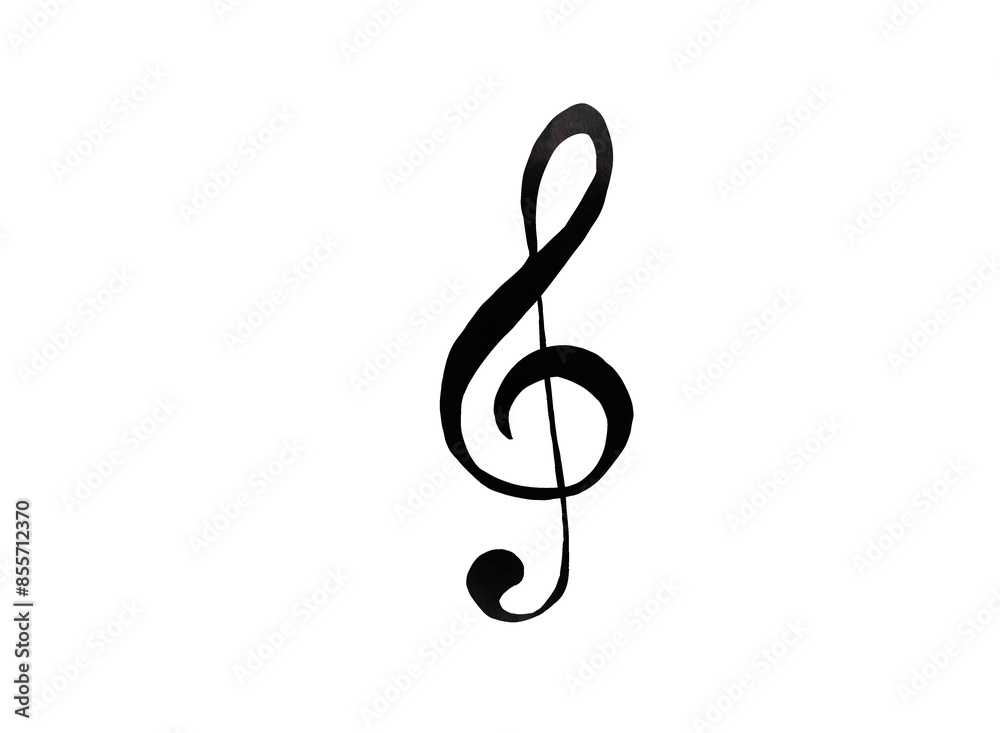 Hand-drawn watercolor illustration of a music note isolated on a white background. Hand-drawn watercolor illustration of a music note isolated on a white background.