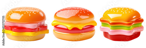 Hamburger jelly gummy set photo