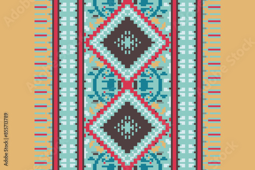 Carpet pattern Persian. Geometric ethnic oriental seamless pattern traditional Design for background. african pattern. rug , tile , wallpaper , Vector illustration. American