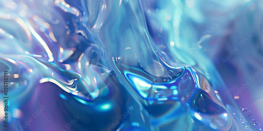 Blueish macro minimalist holographic background, smooth forms, shapeless, glass aspect ratio 2:1 , banner, website Blueish macro minimalist holographic background, smooth forms, shapeless, glass aspect ratio 2:1 , banner, website