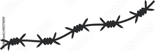 Silhouette of barbed wire, vector illustration.eps10