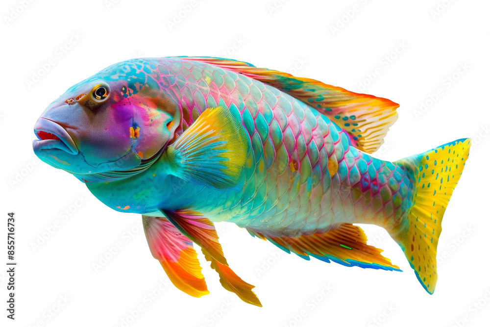 Rainbow Parrotfish isolated on white background Rainbow Parrotfish isolated on white background