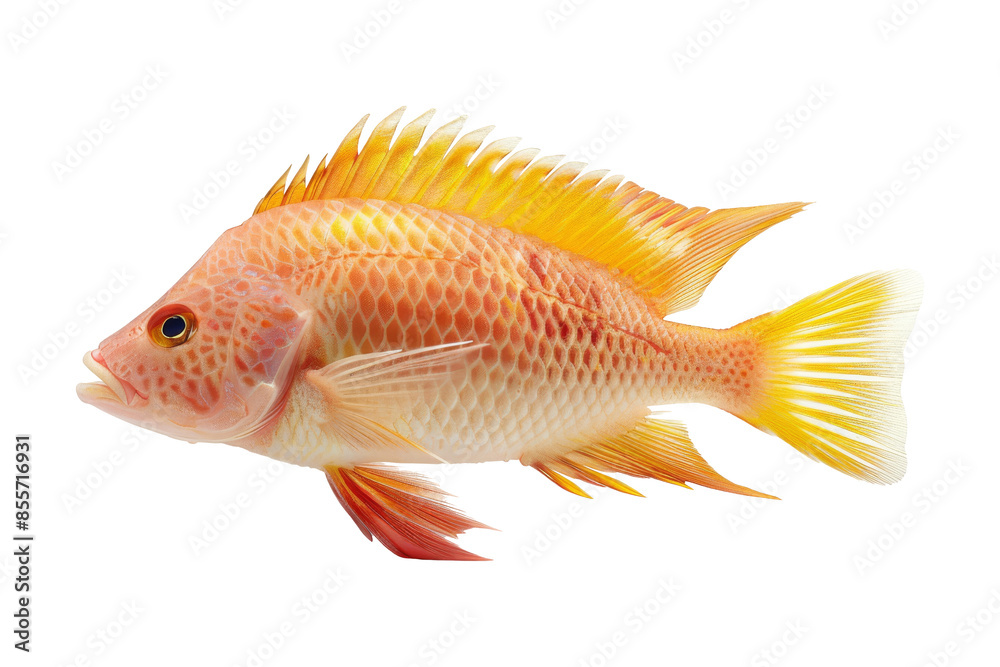 Red and Yellow Fish isolated on white background Red and Yellow Fish isolated on white background