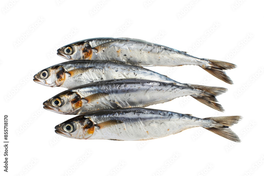 Four Fresh Mackerel Fish isolated on white background Four Fresh Mackerel Fish isolated on white background