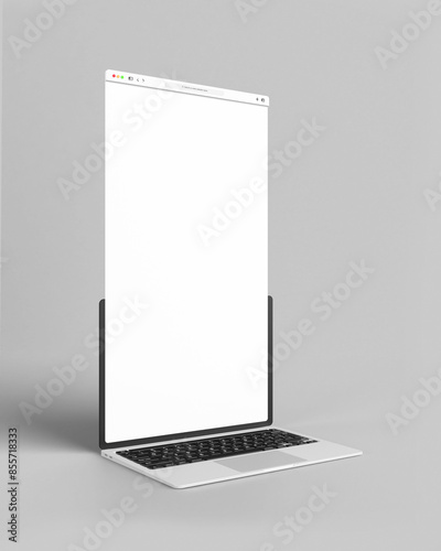 Blank browser display on laptop for web layout presentation