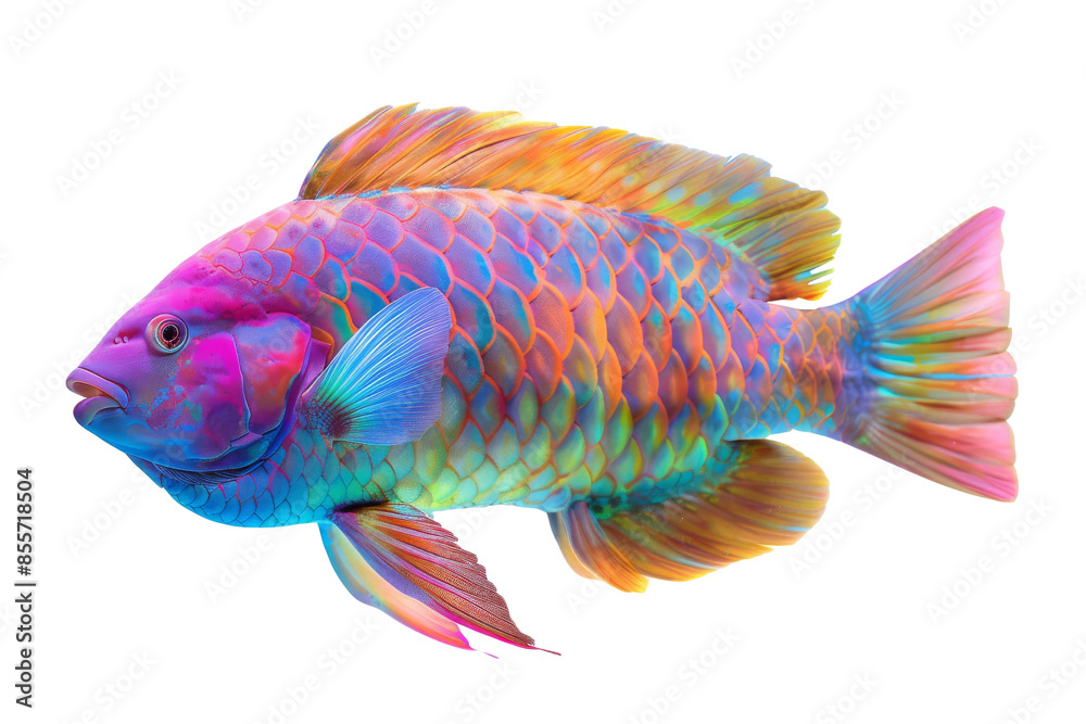 Colorful Parrotfish with Scales Colorful Parrotfish with Scales