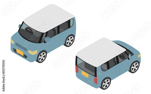 アイソメトリックイラスト：軽自動車