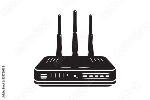 Wifi Router Icon vector silhouette Illustration artwork