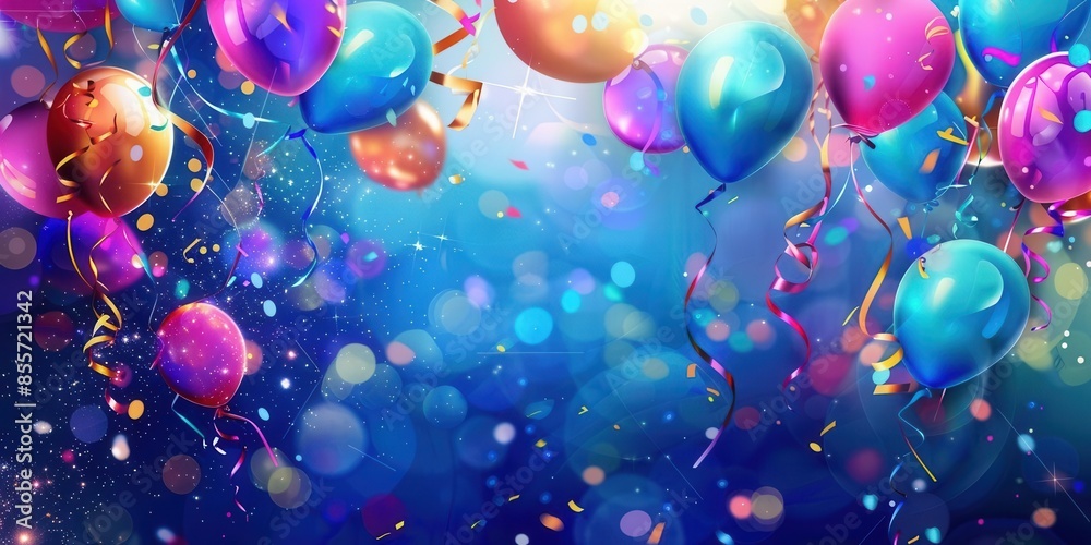 Blue Balloon Captured in Liquid Art Installation. Modern and Refreshing Theme concept
