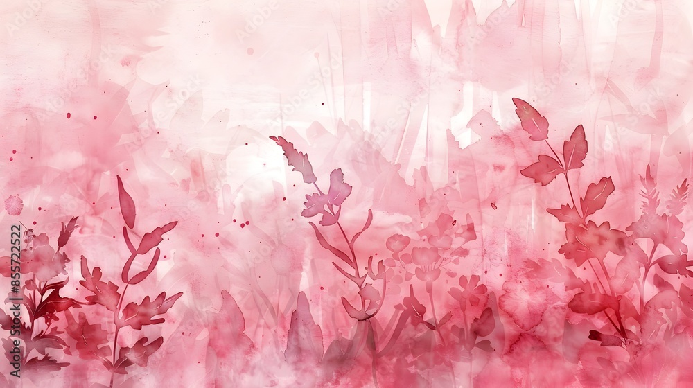 Fototapeta premium Vibrant Red Abstract Watercolor Splash Background with Delicate Paper Texture and Hand Crafted Illustrative Style Ethereal Watercolor Painting Technique for Minimalist Banner Templates