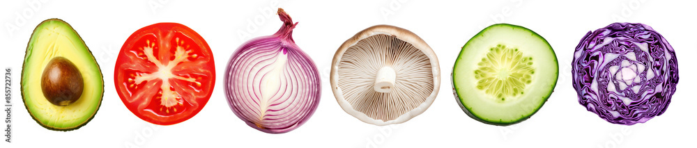 Photo of half vegetables set Photo of half vegetables set
