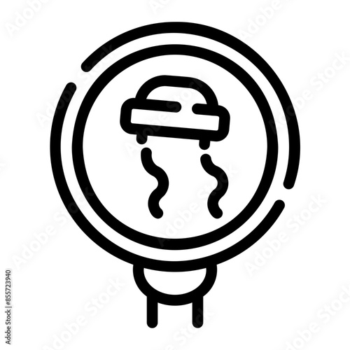 slippery road Line Icon