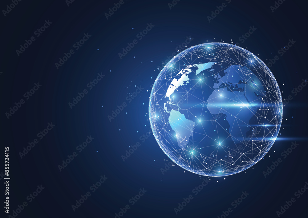 Global network connection. World map point and line composition concept of global business. Vector Illustration Global network connection. World map point and line composition concept of global business. Vector Illustration