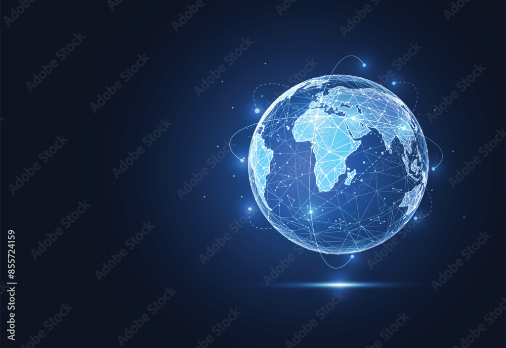Global network connection. World map point and line composition concept of global business. Vector Illustration