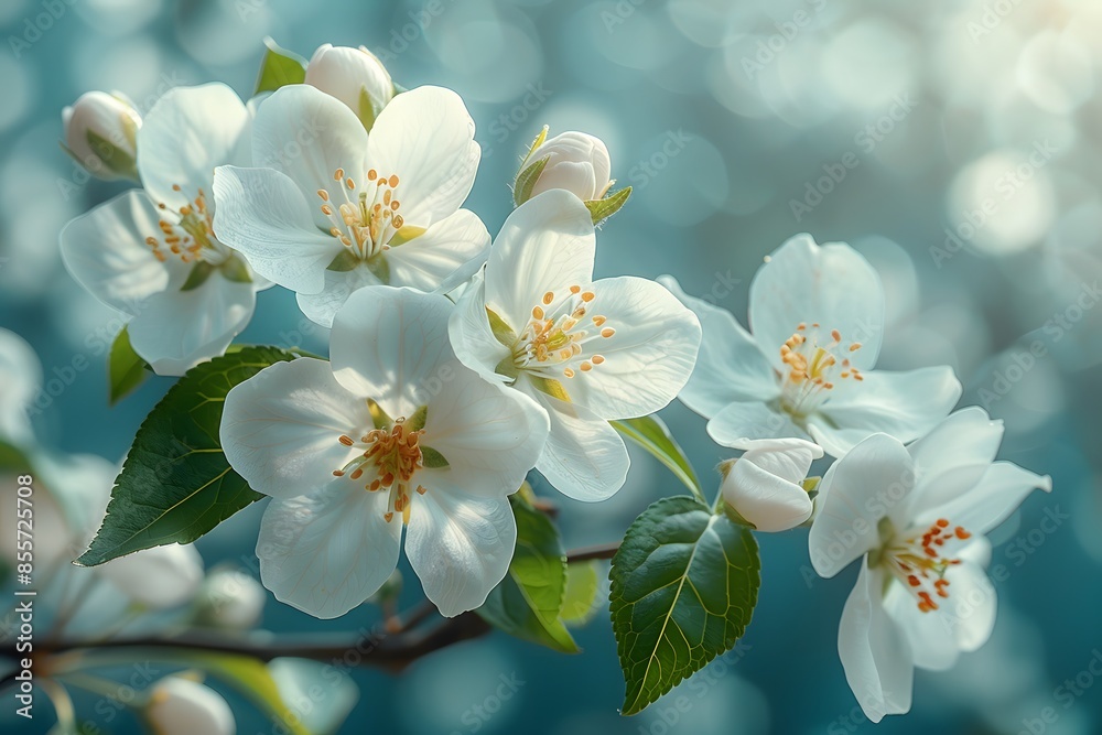 Spring Blossom - Beautiful White Flowers Blooming on a Sunny Day, Perfect for Nature-Themed Designs Spring Blossom - Beautiful White Flowers Blooming on a Sunny Day, Perfect for Nature-Themed Designs