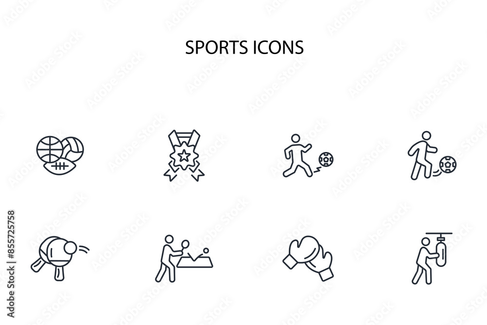Sports icon set.vector.Editable stroke.linear style sign for use web design,logo.Symbol illustration. Sports icon set.vector.Editable stroke.linear style sign for use web design,logo.Symbol illustration.