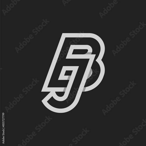 Letter BJ or JB Logo, Monogram Logo letter B with J combination, design logo template, vector illustration