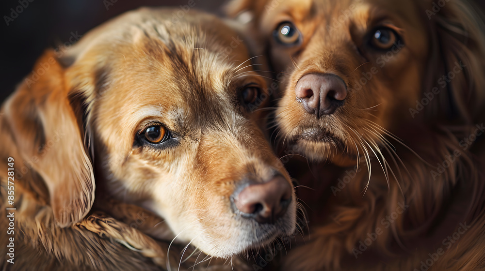 Obraz premium portrait of two retriever dogs