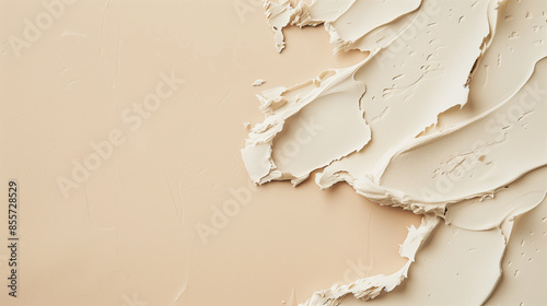 Smooth Beige Background with Textured Cream Smears