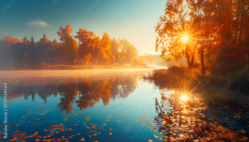 beautiful autumn sunset on the river beautiful autumn sunset on the river